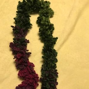 Variegated Green and PinkHandmade Loopy Scarf NWOT